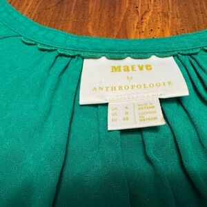 Maeve by Anthropologie Green Blouse
